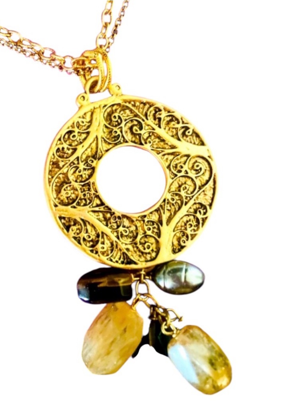 🔴Coldwater Creek Gold Statement Necklace,NWT